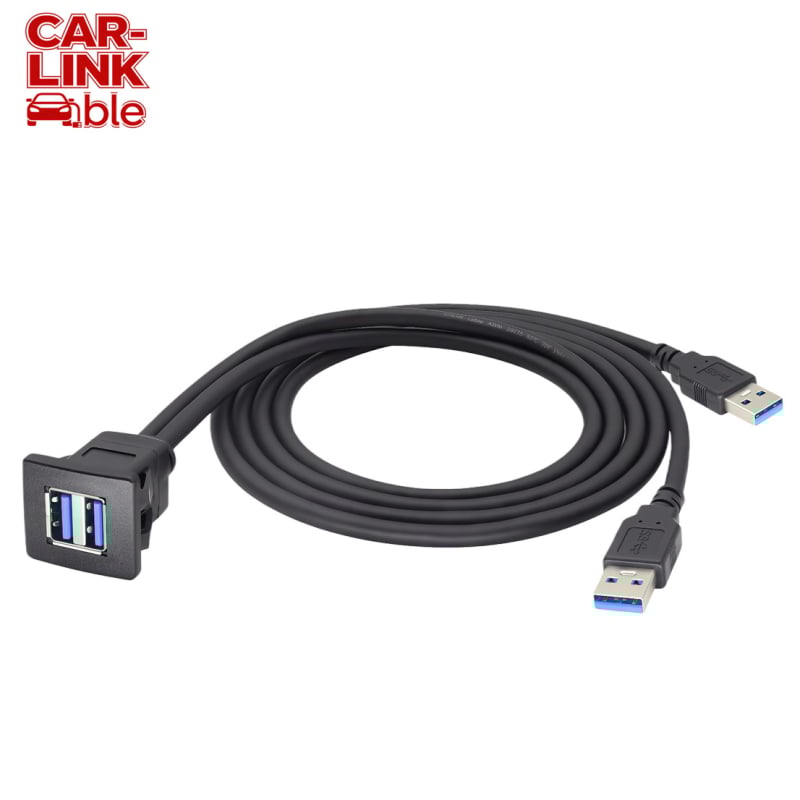 USB кабел с два порта 3.0/2.0, водоустойчив за приборни панели на автомобил, лодка и мотоциклет – 1 м дължина, USB 2.0 интерфейс