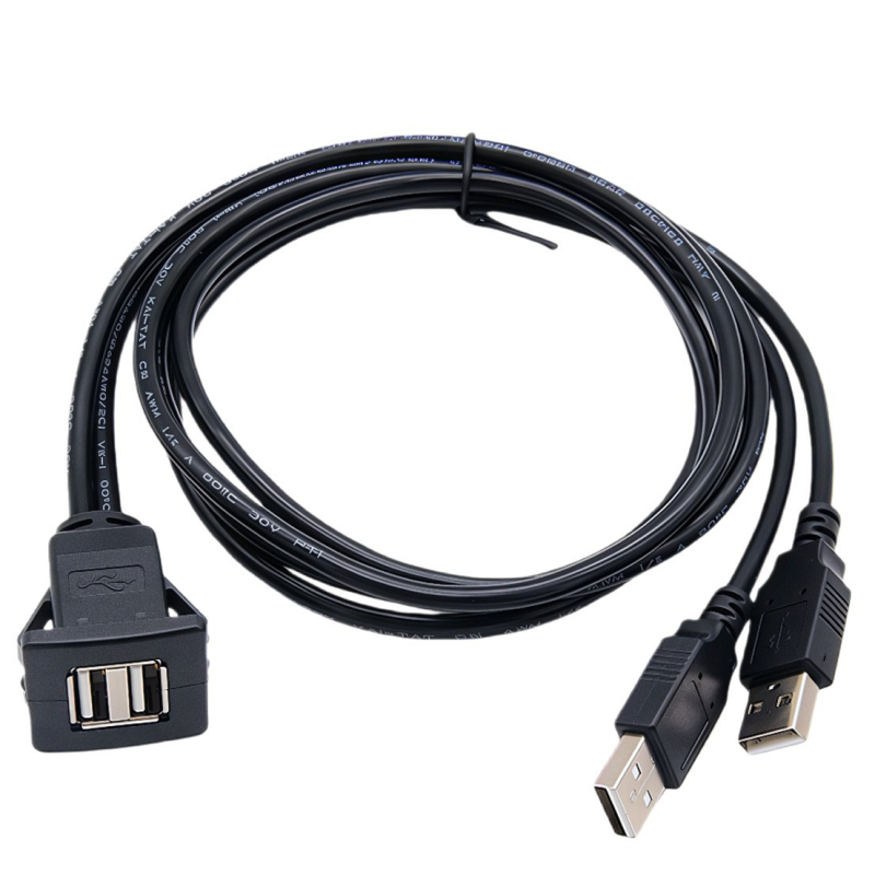USB кабел с два порта 3.0/2.0, водоустойчив за приборни панели на автомобил, лодка и мотоциклет – 1 м дължина, USB 2.0 интерфейс