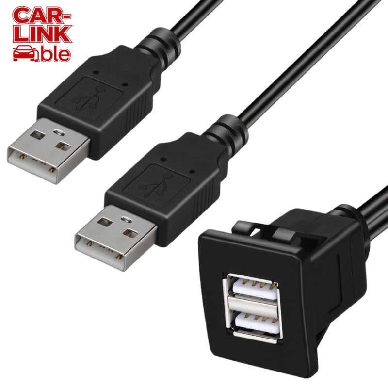 USB кабел с два порта 3.0/2.0, водоустойчив за приборни панели на автомобил, лодка и мотоциклет – 1 м дължина, USB 2.0 интерфейс