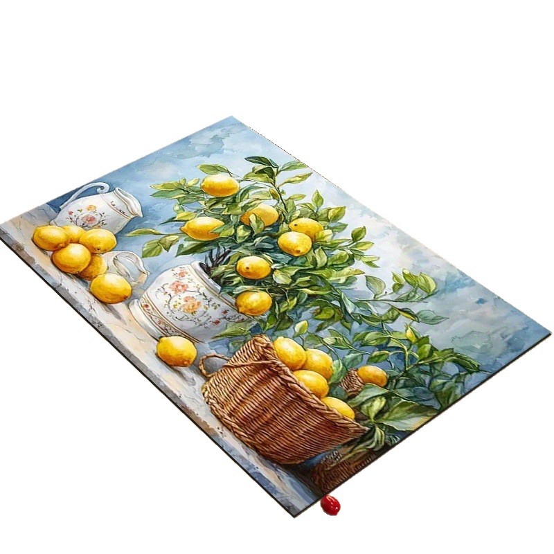 Правоъгълна дренажна подложка за кухненски плот с държач за съдове и прибори; полиестерно влакно; водопоглъщаща и устойчива на петна; релефна текстура; стил пасторален/минималистичен