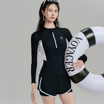 Ženski wetsuit s UV zaštitom, tkanina od mješavine kemijskih vlakana, karirani uzorak, za sve sezone, za ronjenje