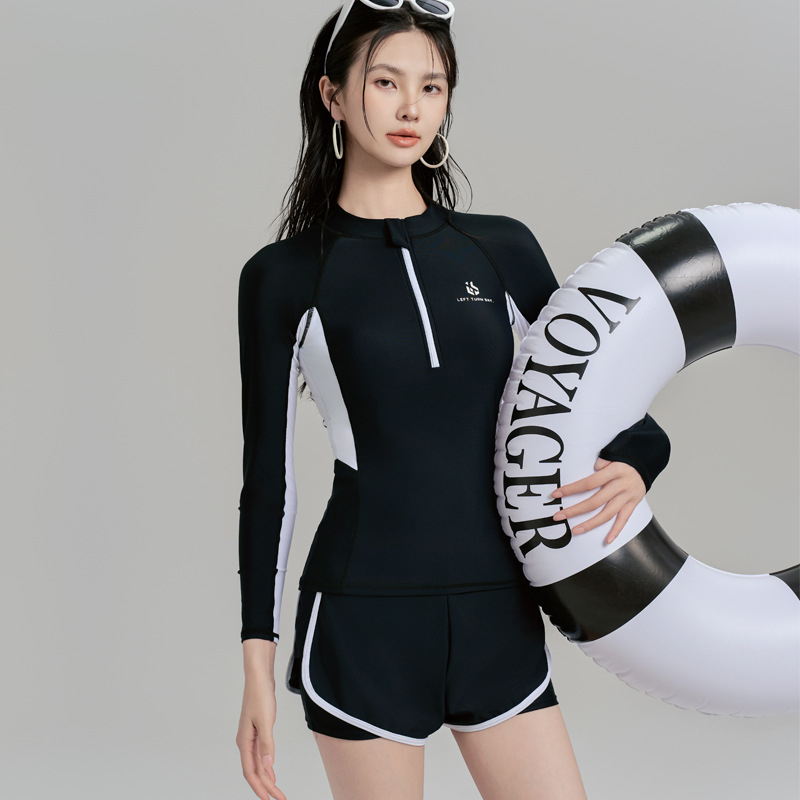 Ženski wetsuit s UV zaštitom, tkanina od mješavine kemijskih vlakana, karirani uzorak, za sve sezone, za ronjenje