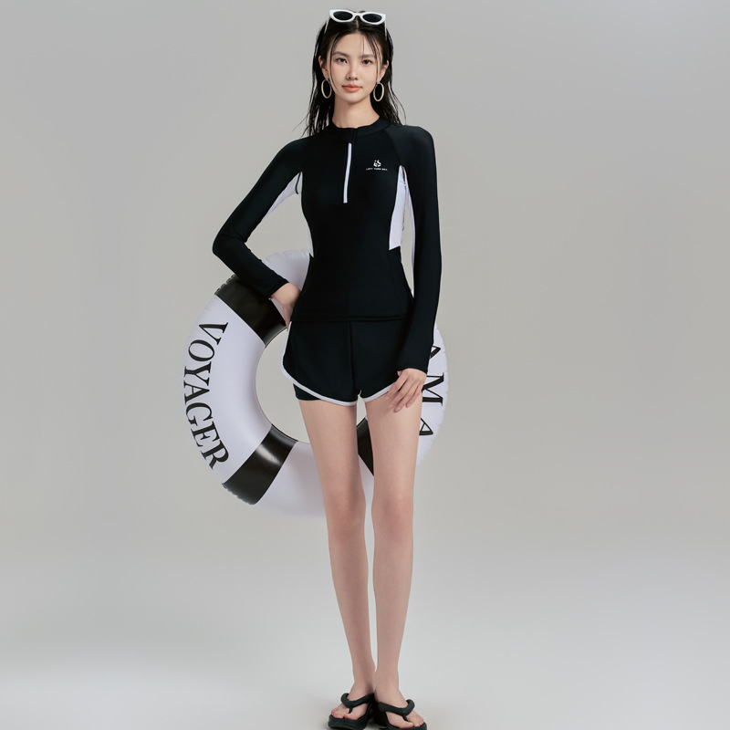 Ženski wetsuit s UV zaštitom, tkanina od mješavine kemijskih vlakana, karirani uzorak, za sve sezone, za ronjenje