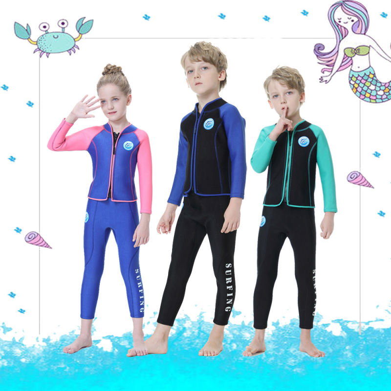 Dječji 2,5 mm termo wetsuit za ronjenje, uzorak meduza, za šnorkanje i surfanje, cijele godine