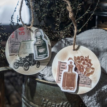 Dobozos matricák — retro stílus, ragasztóval, 100 db, tömeg 19 g, márka DREHOP