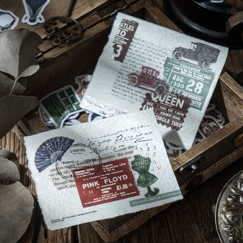 Dobozos matricák — retro stílus, ragasztóval, 100 db, tömeg 19 g, márka DREHOP