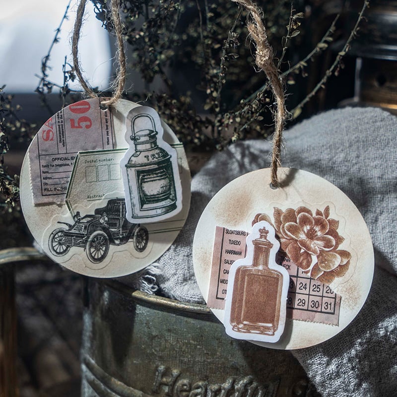 Dobozos matricák — retro stílus, ragasztóval, 100 db, tömeg 19 g, márka DREHOP