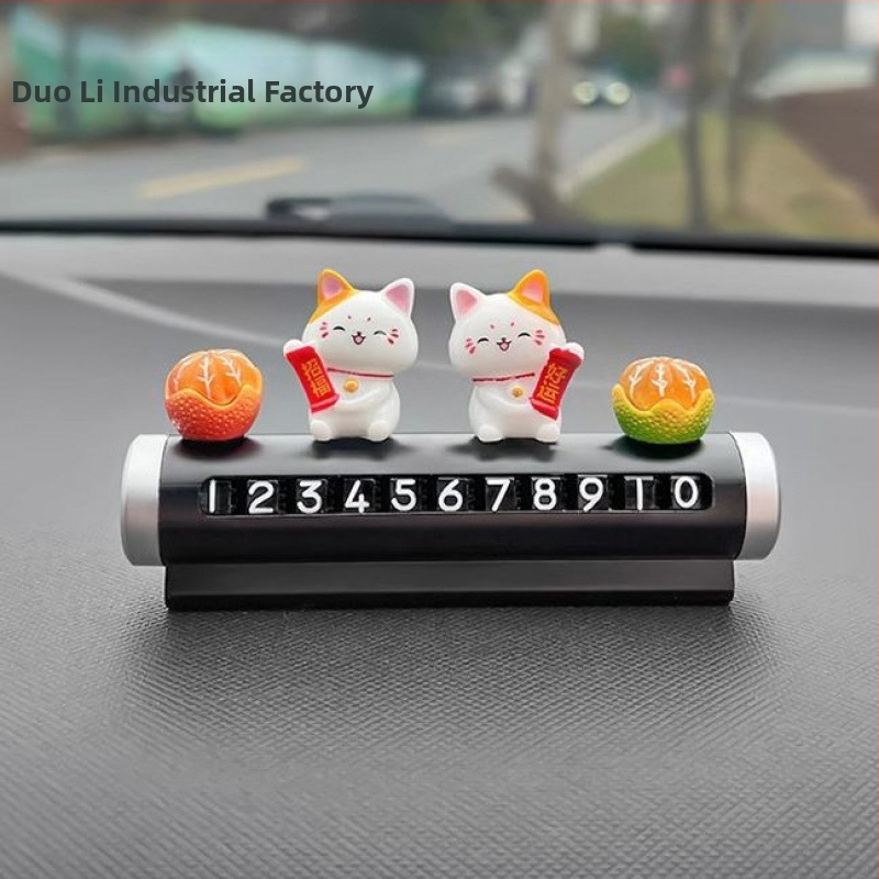 Kovový parkovací štítok pre auto s digitálnym displejom a číslom telefónu, dekoratívny držiak na auto, skrytý typ