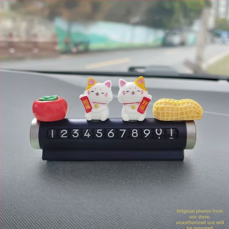 Kovový parkovací štítok pre auto s digitálnym displejom a číslom telefónu, dekoratívny držiak na auto, skrytý typ