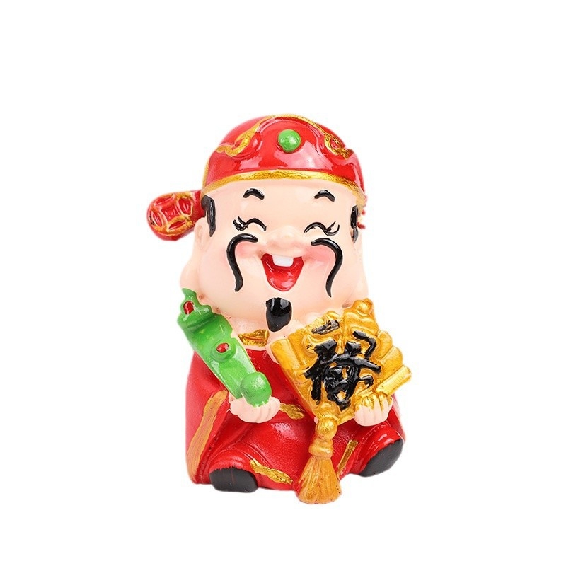 Smoljena resin figura za auto i ukras torti, Bog bogatstva, Xiao Mai marka, prirodna smola, kartonsko pakiranje