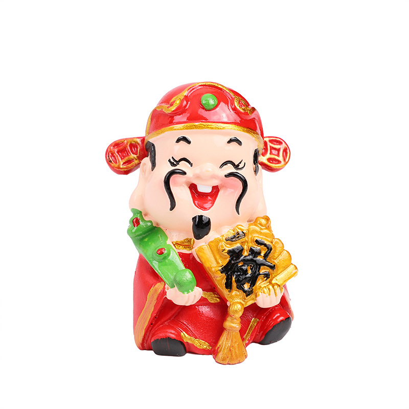 Smoljena resin figura za auto i ukras torti, Bog bogatstva, Xiao Mai marka, prirodna smola, kartonsko pakiranje