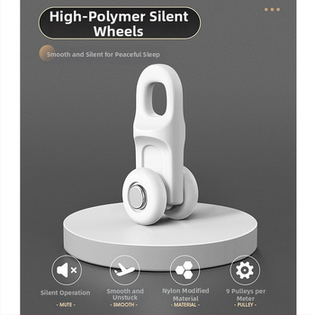 Systém koľajníc na závesy pre okno — hliníková zliatina, rozťahovateľný, tichý, dvojdráha, posúvacie kolieska