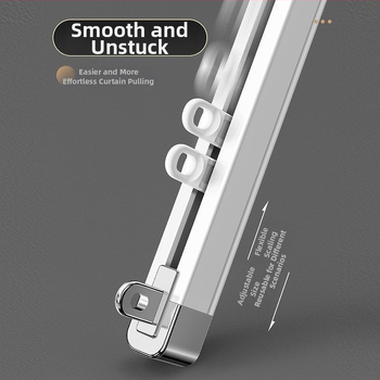 Systém koľajníc na závesy pre okno — hliníková zliatina, rozťahovateľný, tichý, dvojdráha, posúvacie kolieska