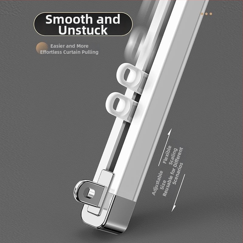 Systém koľajníc na závesy pre okno — hliníková zliatina, rozťahovateľný, tichý, dvojdráha, posúvacie kolieska