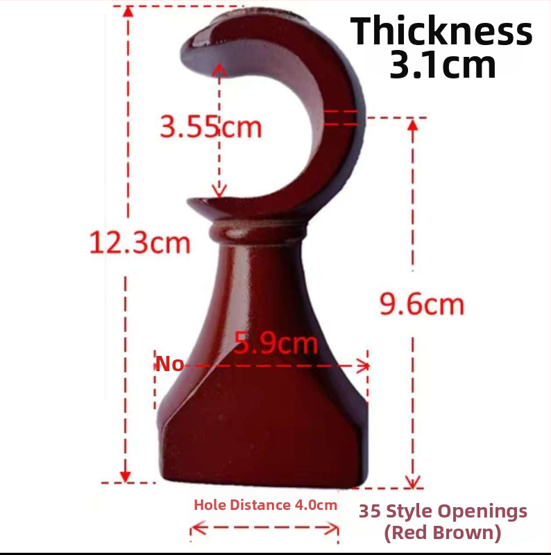 Drevená základňa držiaka závesu s dekoratívnym čelom – jednoprútikové a dvojprútikové konzoly, univerzálne použitie, moderný minimalistický štýl