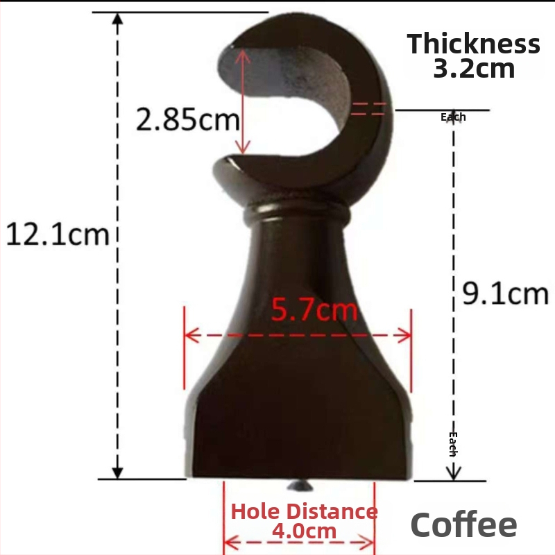 Drevená základňa držiaka závesu s dekoratívnym čelom – jednoprútikové a dvojprútikové konzoly, univerzálne použitie, moderný minimalistický štýl