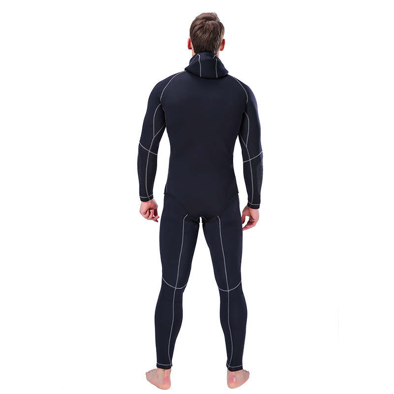 Wetsuit s dugim rukavima i kapuljačom, 5 mm neopren + najlon, za ronjenje i plivanje, odrasli muškarac, dvodijelni SLINX wetsuit