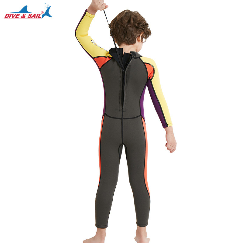 Dječji jednopojasni wetsuit za ronjenje, 2.5 mm SCR neopren + najlon, dugi rukav, cijelogodišnje grijanje za ronjenje, snorkeling i surfanje