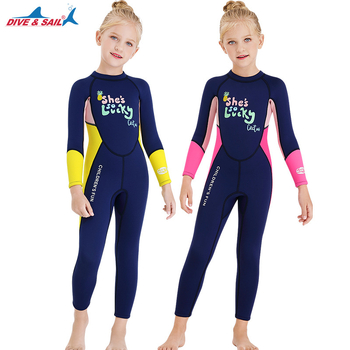 Dječji 2,5 mm wetsuit s dugim rukavima, SCR neopren + najlon, zadržava toplinu, za ronjenje i snorkeling