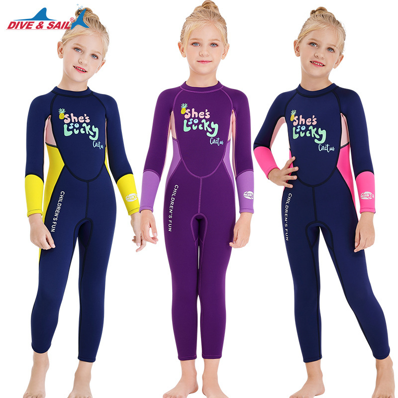 Dječji 2,5 mm wetsuit s dugim rukavima, SCR neopren + najlon, zadržava toplinu, za ronjenje i snorkeling