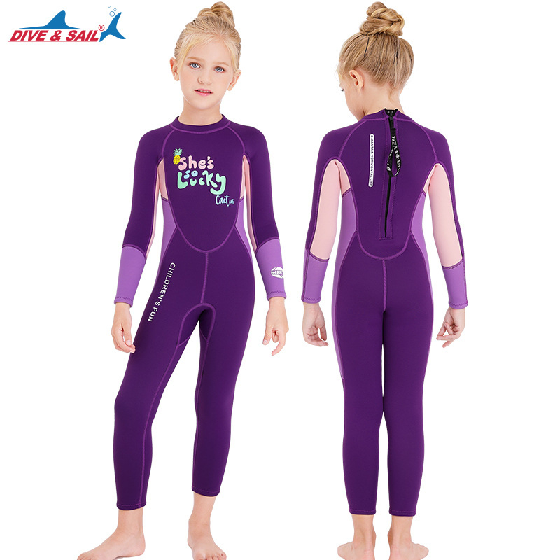Dječji 2,5 mm wetsuit s dugim rukavima, SCR neopren + najlon, zadržava toplinu, za ronjenje i snorkeling