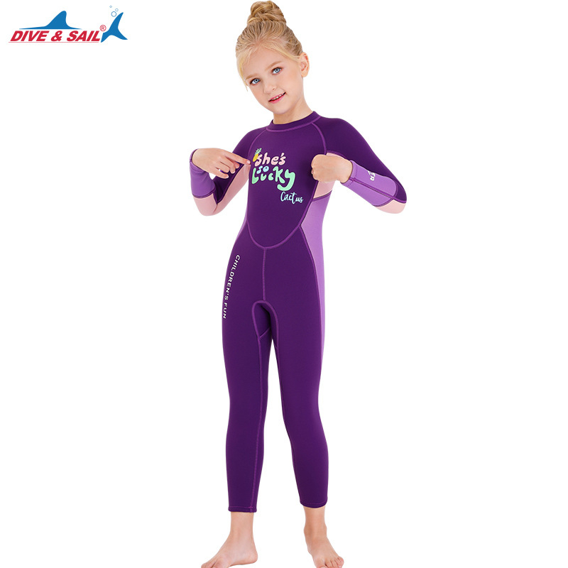 Dječji 2,5 mm wetsuit s dugim rukavima, SCR neopren + najlon, zadržava toplinu, za ronjenje i snorkeling