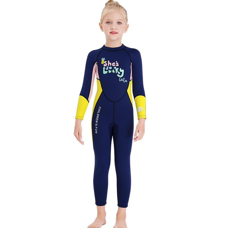 Dječji 2,5 mm wetsuit s dugim rukavima, SCR neopren + najlon, zadržava toplinu, za ronjenje i snorkeling