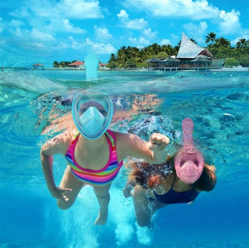 Dječja sklopiva maska za ronjenje s integriranim snorkelom, potpuno suhe plivačke naočale (ABS materijal; za djecu; OEM marka; ovlaštene privatne marke: Da)
