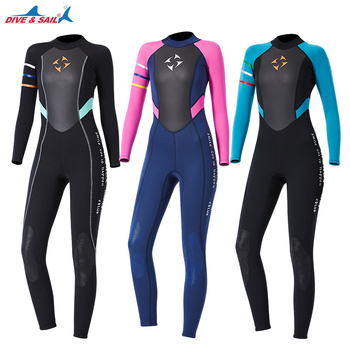 Ženski neoprenski cijeli wetsuit s 3 mm, s dugim rukavima za ronjenje