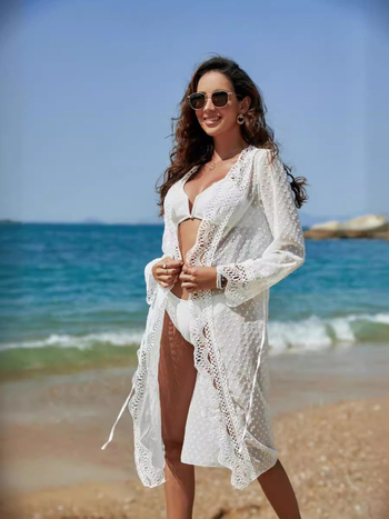 Šifonski plažni prekrivač za bikini, kardigan s dugim rukavima, zaštita od sunca