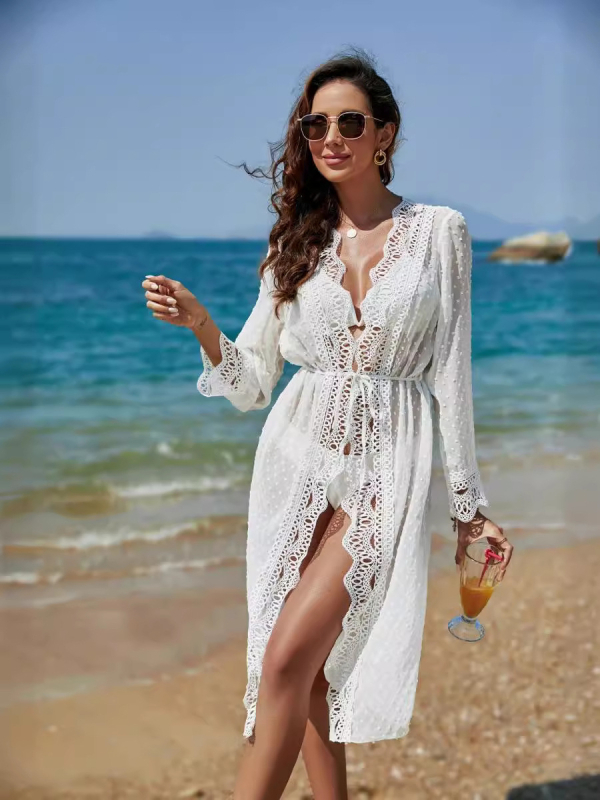 Šifonski plažni prekrivač za bikini, kardigan s dugim rukavima, zaštita od sunca