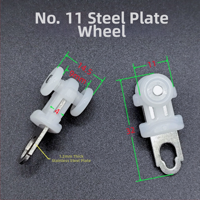 Integrovaný stropný panel s mriežkou pre systém závesu: príslušenstvo pre vodiacu koľajnicu, zliatinový ložiskový koliesok, kryt zátky a koncová zámka hlava.