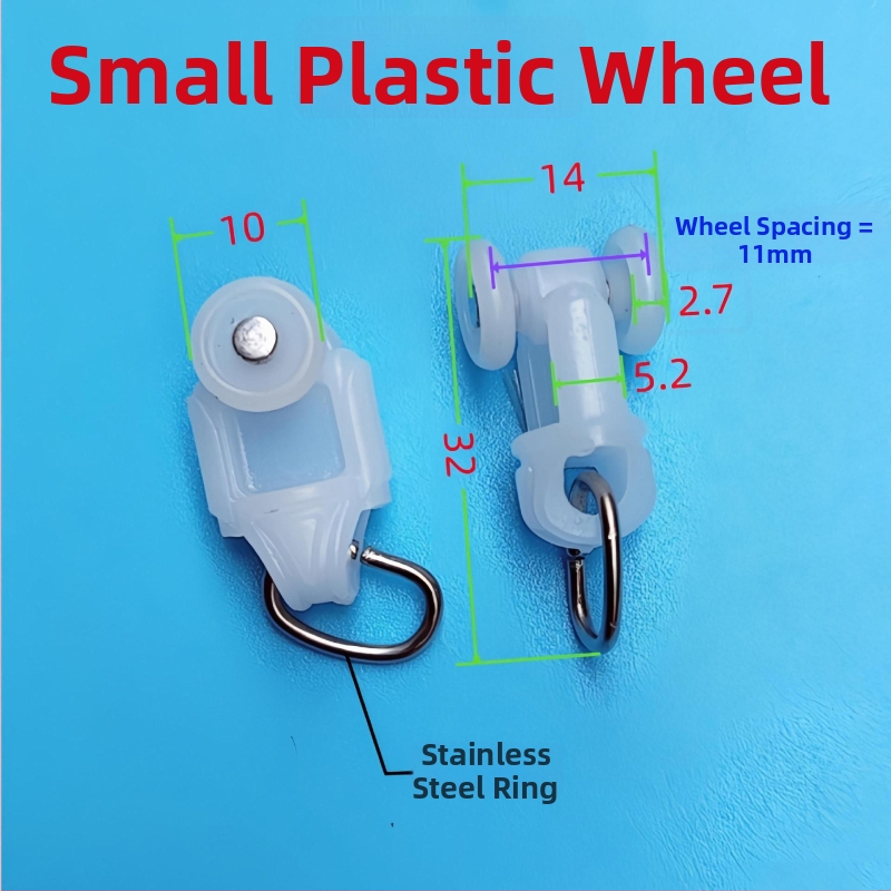 Integrovaný stropný panel s mriežkou pre systém závesu: príslušenstvo pre vodiacu koľajnicu, zliatinový ložiskový koliesok, kryt zátky a koncová zámka hlava.