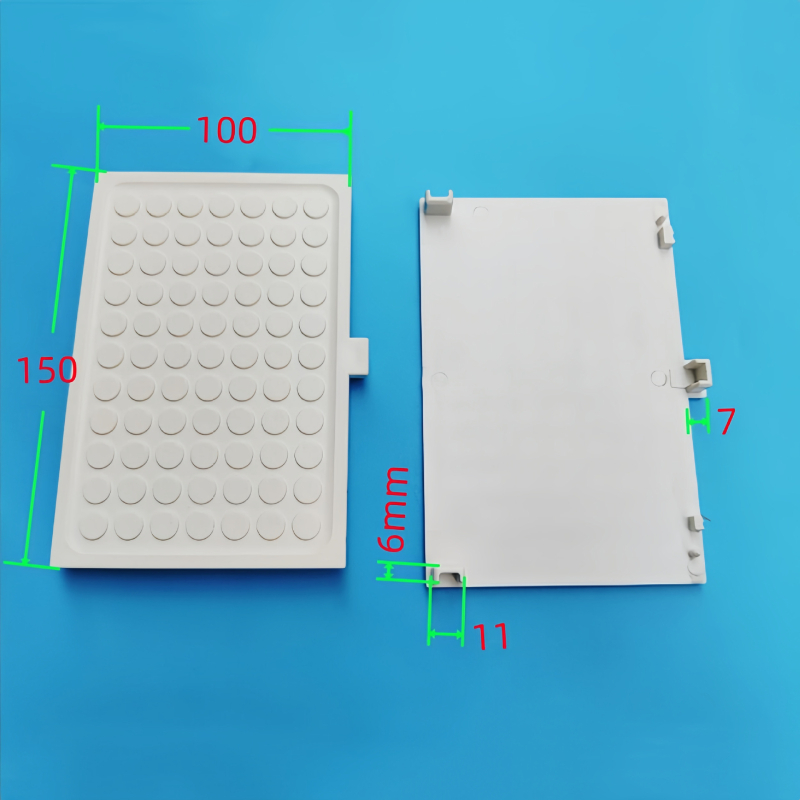 Комплект за интегриран таван с клетъчна панелна система за завеси: релсови аксесоари, лагерен ролик от сплав, капачка за щепсел и крайна заключваща глава.