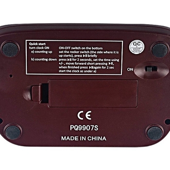 Шахматен часовник Tianfu 9907 PQ9907S (Електронно движение; Показалец + цифров дисплей; Овална форма; Корпус от смола; Батерийно захранване)