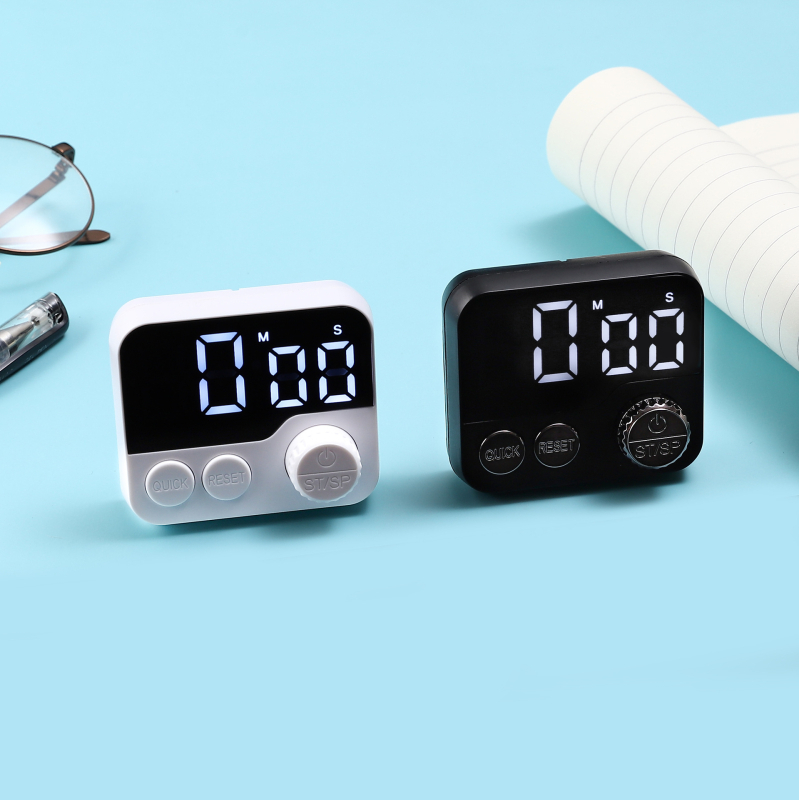Мултифункционален въртящ се таймер с магнитна поставка, LED дисплей, хронограф (електронно движение, батерийно захранване, ABS корпус)
