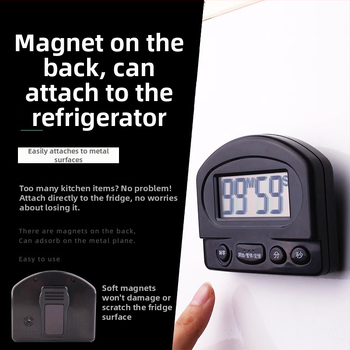 Star Time кухненски електронен таймер със голям LCD дисплей, хронограф, електронен механизъм, захранван с батерия, пластмасов корпус