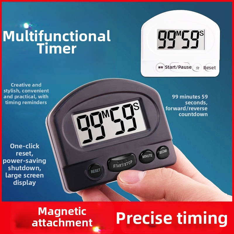 Star Time кухненски електронен таймер със голям LCD дисплей, хронограф, електронен механизъм, захранван с батерия, пластмасов корпус