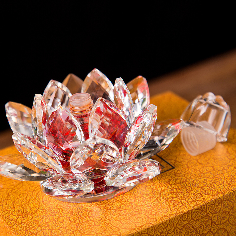 Κρυστάλλινο μπουκάλι αρώματος αυτοκινήτου με σχέδιο λωτού – αρωματοθεραπεία, διακόσμηση αυτοκινήτου - Polar Aromatherapy