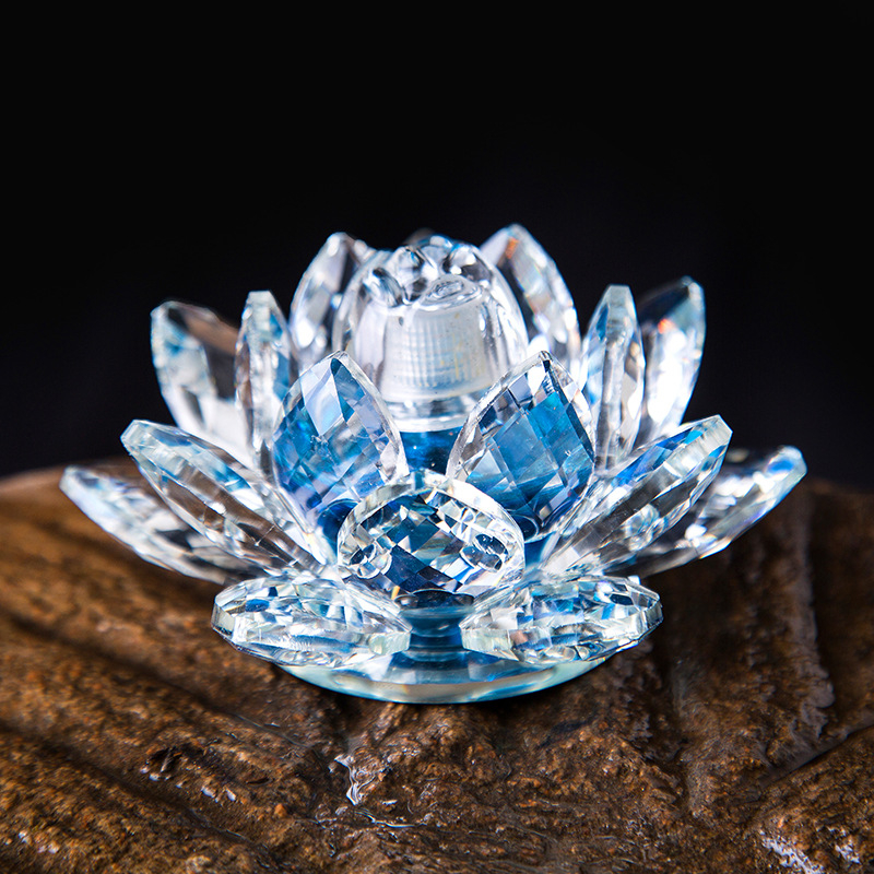 Κρυστάλλινο μπουκάλι αρώματος αυτοκινήτου με σχέδιο λωτού – αρωματοθεραπεία, διακόσμηση αυτοκινήτου - Polar Aromatherapy