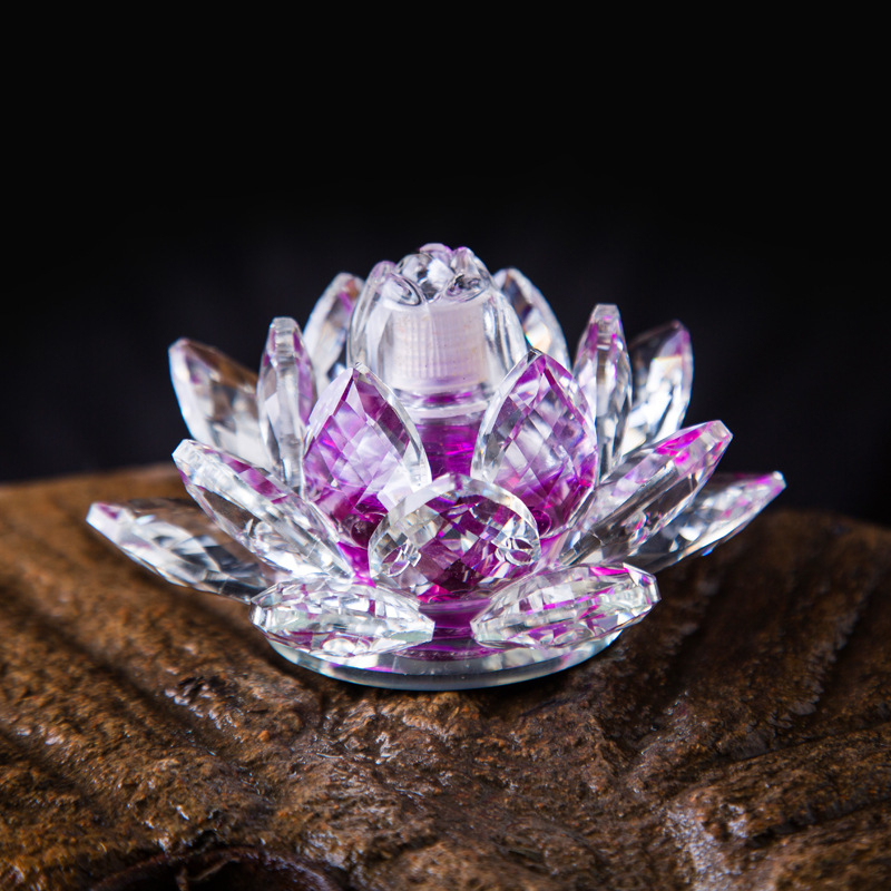 Κρυστάλλινο μπουκάλι αρώματος αυτοκινήτου με σχέδιο λωτού – αρωματοθεραπεία, διακόσμηση αυτοκινήτου - Polar Aromatherapy