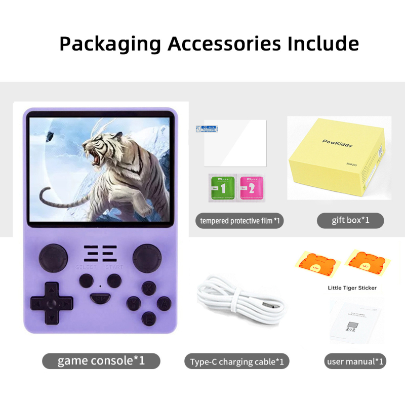POWKIDDY φορητή κονσόλα παιχνιδιών με Linux OS, μνήμη 1GB/64GB/128GB/256GB, USB διεπαφή και 3,5 mm υποδοχή ήχου