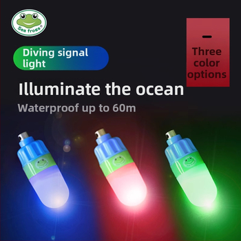 Seafrogs SOS Potápačské signálne svetlo — ABS ručné podvodné svetlo, vodotesné do 60 m, sprievodné potápačské svetlo, možnosť prispôsobenia loga