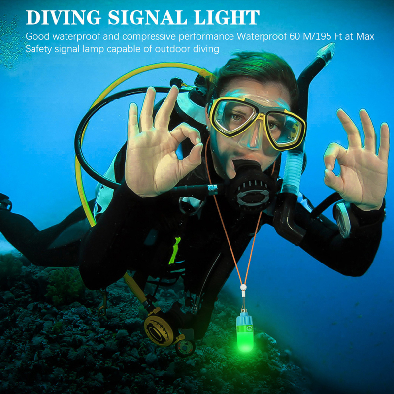 Seafrogs SOS Merülési jelzőfény — ABS kézi alatti fény, 60 m-ig vízálló, kísérő világítás merülésekhez, logó testreszabás elérhető