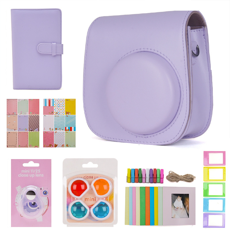 Set de geantă pentru cameră Mini 11 – Material PU, căptușeală din microfibră, cataramă magnetică, set de 7 piese, compatibil cu Mini 11, greutate 1 kg