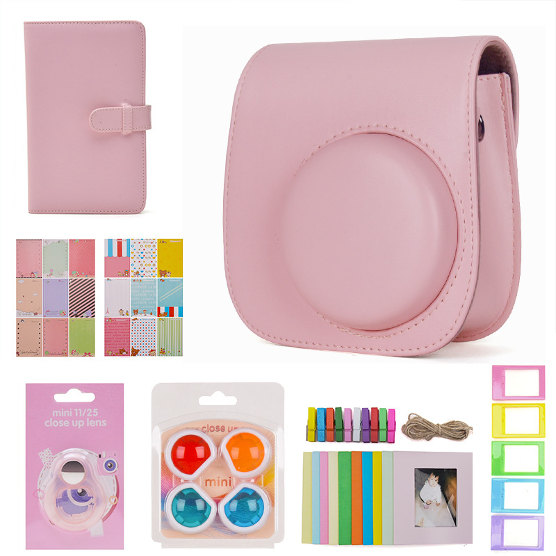 Set de geantă pentru cameră Mini 11 – Material PU, căptușeală din microfibră, cataramă magnetică, set de 7 piese, compatibil cu Mini 11, greutate 1 kg