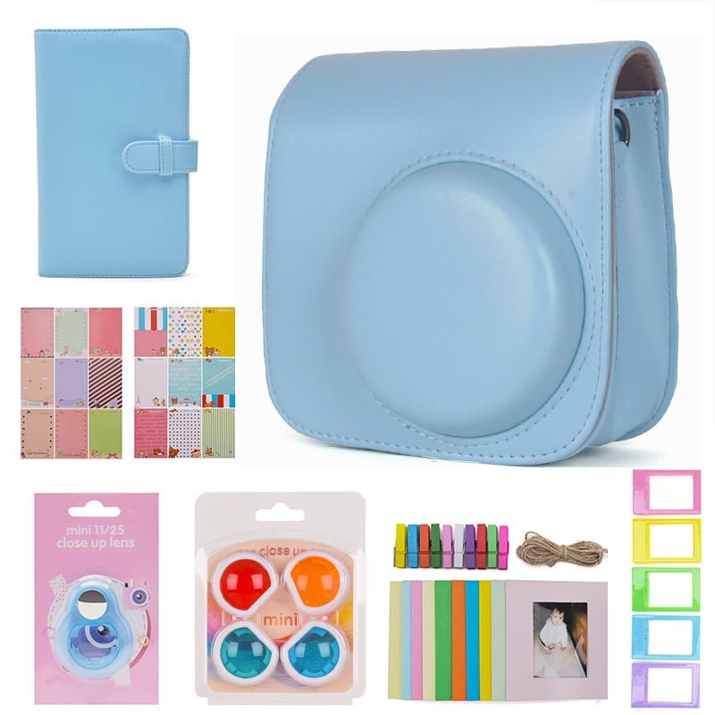 Set de geantă pentru cameră Mini 11 – Material PU, căptușeală din microfibră, cataramă magnetică, set de 7 piese, compatibil cu Mini 11, greutate 1 kg