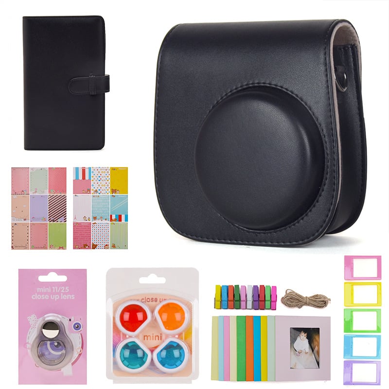 Set de geantă pentru cameră Mini 11 – Material PU, căptușeală din microfibră, cataramă magnetică, set de 7 piese, compatibil cu Mini 11, greutate 1 kg