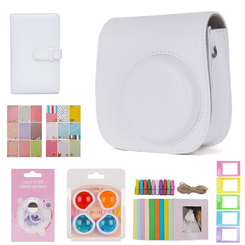 Set de geantă pentru cameră Mini 11 – Material PU, căptușeală din microfibră, cataramă magnetică, set de 7 piese, compatibil cu Mini 11, greutate 1 kg