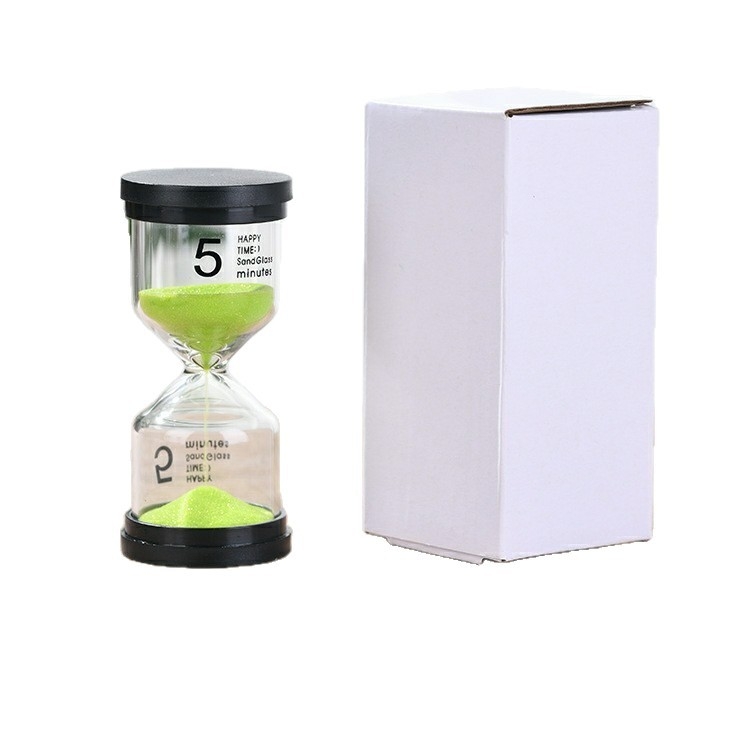 Pješčani sat-ukras s tajmerom 15/30/60 minuta, fužano borosilikatno staklo s plastičnim poklopcem, jednostavan moderan stil